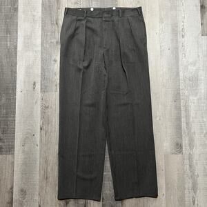 VTG Harolds Salt N Pepper Grey Baggy Grey Trouser Mens 37 Pleated Dress Pants